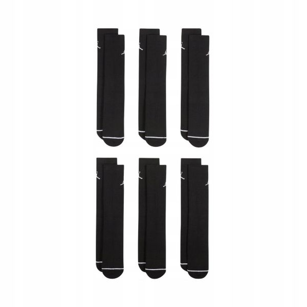 Skarpety Jordan Everyday Cushioned Crew 6 par czarne. Czarne skarpetki Jordan, bez wzorów. Za 123,99 zł.