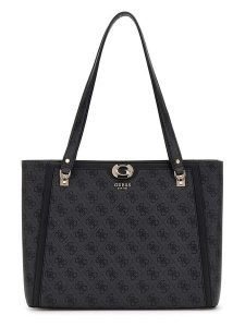 Guess Shopper bag w kolorze antracytowym - 35 x 25,5 x 9 cm rozmiar: onesize. Czarne shopper bag Guess, z aplikacjami, z materiału, na ramię, bez dodatków. Za 505,13 zł.