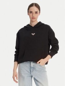 Roxy Bluza W126-RXLSS-1017-48X Czarny Regular Fit. Czarne bluzy Roxy, m, bez wzorów, z bawełny, bez kaptura. Za 129,99 zł.