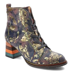 Niebieskie Botki Laura Vita Eleganckie Obuwie Damskie. Niebieskie botki LAURA VITA, bez wzorów, bez obcasa, na obcasie, bez zapięcia. Za 429,00 zł.