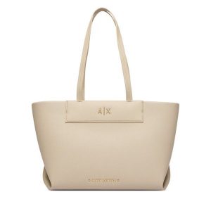 Torebka Armani Exchange. Brązowe shopper bag Armani Exchange, bez wzorów, bez dodatków. Za 654,99 zł.