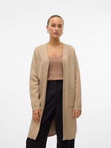 Vero Moda Kardigan "Saba" w kolorze beżowym rozmiar: M. Brązowe kardigany Vero Moda, ze splotem. Za 118,56 zł.