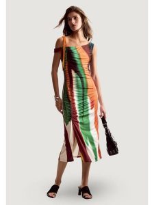 Desigual Sukienka codzienna VEST_PAINT_LACROIX Pomarańczowy Iconic Fit. Brązowe sukienki Desigual, na co dzień, xs, bez wzorów, bez kołnierzyka, bez ramiączek, proste. Za 689,58 zł.