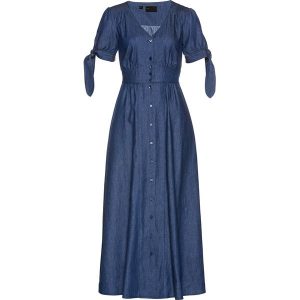 Sukienka dżinsowa. Niebieskie sukienki bonprix, na lato, bez wzorów, bez kołnierzyka, bez ramiączek. Za 147,99 zł.