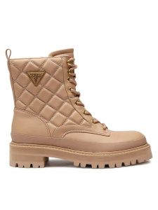 Guess Trapery Badae FL7BDE ELE10 Beżowy. Brązowe botki Guess, ze skóry, bez obcasa, bez zapięcia. Za 809,99 zł.
