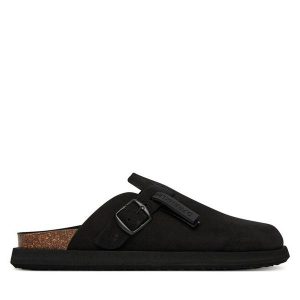 Klapki D.Franklin. Czarne klapki D.Franklin, bez wzorów, bez obcasa. Za 459,99 zł.