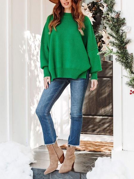 Milan Kiss Sweter w kolorze zielonym rozmiar: L. Zielone swetry oversize Milan Kiss, l, bez wzorów, bez ramiączek. Za 156,98 zł.