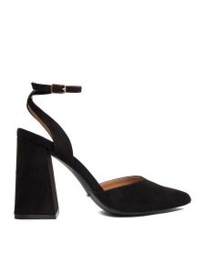 DeeZee Czółenka CEO-CD25-039-1 Czarny. Czarne czółenka DeeZee, bez wzorów, z materiału, bez obcasa, bez zapięcia. Za 139,99 zł.