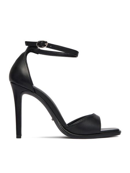 DeeZee Sandały CEO-LCCC1510-1 Czarny. Czarne sandały DeeZee, bez wzorów, z materiału, bez obcasa, na szpilce, bez zapięcia. Za 139,99 zł.