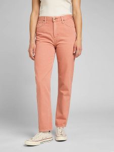 Lee Dżinsy - Regular fit - w kolorze pomarańczowym rozmiar: W28/L33. Pomarańczowe jeansy Lee, z aplikacjami, z bawełny, z podwyższonym stanem. Za 254,95 zł.