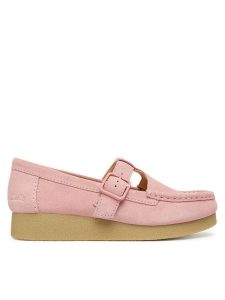 Clarks Półbuty WallabeeEVOBar 26184614 Różowy. Czerwone półbuty Clarks, bez wzorów, ze skóry, bez obcasa, na płaskiej podeszwie, bez zapięcia. Za 479,99 zł.