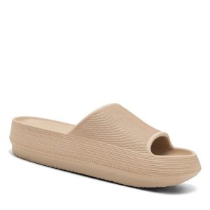 Klapki MEXX. Brązowe klapki Mexx, bez wzorów, bez obcasa. Za 69,99 zł.