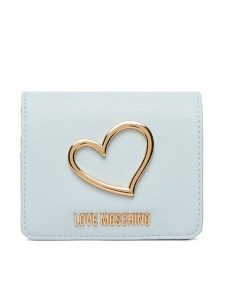 LOVE MOSCHINO Portfel JC5506PP1OLQ0701 Błękitny. Niebieskie portfele LOVE MOSCHINO, bez wzorów, ze skóry. Za 399,99 zł.