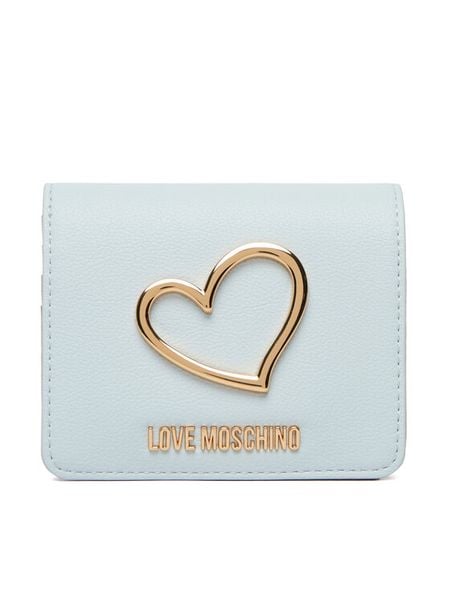 LOVE MOSCHINO Portfel JC5506PP1OLQ0701 Błękitny. Niebieskie portfele LOVE MOSCHINO, bez wzorów, ze skóry. Za 399,99 zł.