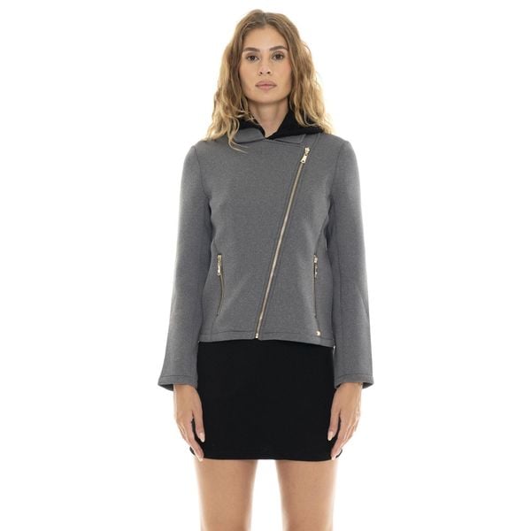 Kurtka z zamek błyskawiczny na co dzień na siłownię. Szare kurtki LEONE 1947 APPAREL, bez wzorów, z bawełny, bez kaptura. W wyprzedaży za 273,65 zł.