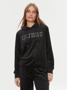 Guess Bluza Couture V4RQ25 KBXI2 Czarny Regular Fit. Czarne bluzy Guess, xxs, z aplikacjami, z syntetyku, bez kaptura. Za 209,99 zł.