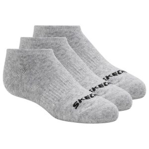 Skarpetki sportowe dla dorosłych 3pk Unisex Non Terry No Show. Szare skarpetki Skechers, bez wzorów, z bawełny. Za 39,99 zł.