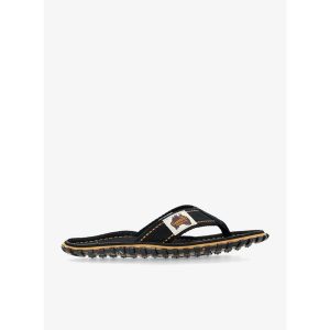 Japonki Gumbies Islander Canvas Flip-Flop. Czarne klapki Gumbies, bez wzorów, bez obcasa. Za 104,99 zł.