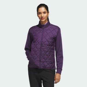 Pikowana kurtka z suwakiem na całej długości Ultimate365. Fioletowe kurtki ADIDAS, m, bez wzorów, bez kaptura. Za 529,00 zł.
