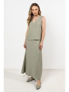 Awama Spódnica w kolorze jasnozielonym rozmiar: XL. Zielone spódnice Awama, xl, bez wzorów, maxi. Za 119,99 zł.