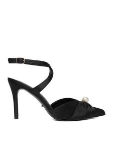 DeeZee Szpilki CEO-CD23029-13 Czarny. Czarne szpilki DeeZee, bez wzorów, z materiału, bez obcasa. Za 149,99 zł.