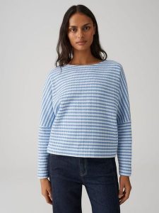 OPUS Bluza w kolorze błękitnym rozmiar: 36. Niebieskie bluzy Opus, bez wzorów, z bawełny, bez kaptura. Za 149,31 zł.