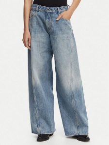G-Star Raw Jeansy Helyx 3D Cinch D28488-D776 Niebieski Wide Leg. Niebieskie jeansy G-Star Raw, bez wzorów, z bawełny. Za 629,99 zł.
