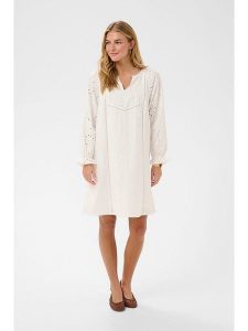 Cream Sukienka w kolorze kremowym rozmiar: 44. Brązowe sukienki Cream, bez wzorów, z bawełny, bez kołnierzyka, bez ramiączek, midi. Za 263,95 zł.