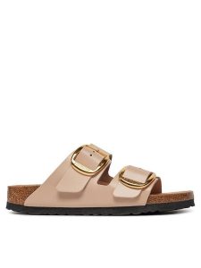 Birkenstock Klapki Arizona 1026553 Różowy. Czerwone klapki Birkenstock, bez wzorów, ze skóry, bez obcasa. Za 489,99 zł.