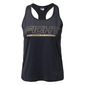 Tank Top Damski Fighton. Czarne topy IQ, bez wzorów, bez kołnierzyka, bez ramiączek. Za 117,99 zł.