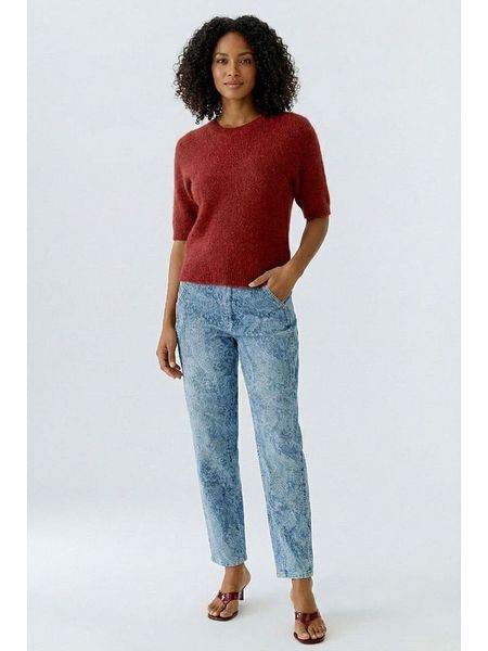 Oui Dżinsy - Comfort fit - w kolorze błękitnym rozmiar: 42. Niebieskie jeansy Oui, z aplikacjami, ze skóry, z podwyższonym stanem. Za 254,95 zł.