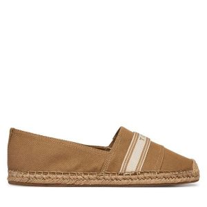 Espadryle Tommy Hilfiger. Brązowe espadryle TOMMY HILFIGER, bez wzorów, bez obcasa. Za 289,99 zł.