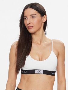 Calvin Klein Underwear Biustonosz top 000QF7216E Biały. Białe topy Calvin Klein Underwear, xs, bez wzorów, z bawełny, bez kołnierzyka, bez ramiączek. Za 89,99 zł.