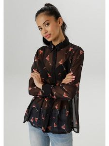 Aniston Bluzka w kolorze czarnym rozmiar: 44. Czarne bluzki Aniston, bez wzorów, bez kołnierzyka, bez ramiączek. Za 69,58 zł.