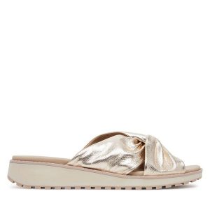 Klapki Caprice. Żółte klapki Caprice, bez wzorów, bez obcasa. Za 209,99 zł.