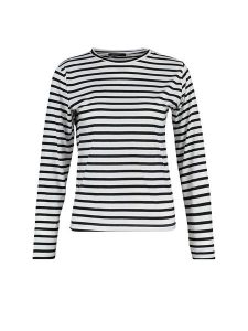 Trendyol Koszulka w kolorze biało-czarnym rozmiar: S. Białe bluzki Trendyol, s, bez wzorów, z bawełny, bez kołnierzyka, bez ramiączek. Za 52,99 zł.