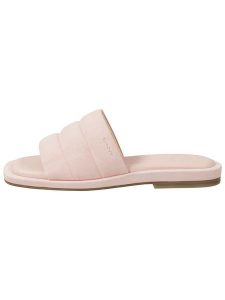 GANT Footwear Skórzane klapki "Khiria" w kolorze jasnoróżowym rozmiar: 36. Różowe klapki GANT Footwear, bez wzorów, z materiału, bez obcasa. Za 100,99 zł.