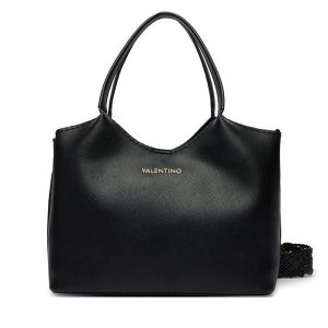 Torebka Valentino. Czarne shopper bag Valentino, bez wzorów, bez dodatków. Za 759,99 zł.
