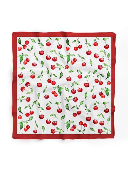 Lucky Bees Chusta w kolorze biało-czerwonym - 55 x 55 cm rozmiar: onesize. Białe apaszki i chusty Lucky Bees, bez wzorów, z materiału. Za 57,60 zł.