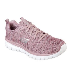 Buty do chodzenia damskie Skechers Twisted Fortune. Brązowe buty sportowe Skechers, bez wzorów, z materiału, bez zapięcia, trekkingowe. Za 281,00 zł.