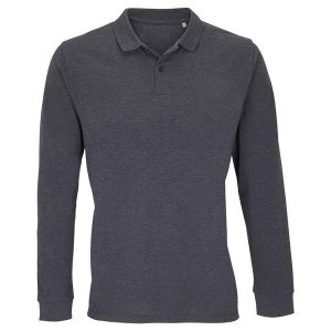 Koszulka Polo Z Długim Rękawem Dla Dorosłych Unisex Planet. Brązowe bluzki SOL'S, l, bez wzorów, casualowe, bez kołnierzyka, bez ramiączek. Za 98,99 zł.