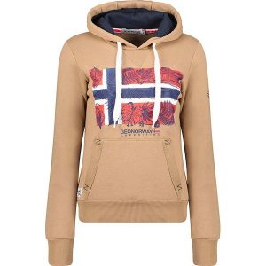 Geographical Norway Bluza "Gpalm" w kolorze beżowym rozmiar: S. Brązowe bluzy Geographical Norway, s, bez wzorów, z bawełny, z kapturem. Za 87,81 zł.