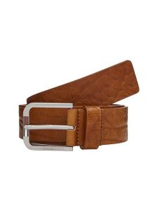 TOMMY JEANS Skórzany pasek w kolorze jasnobrązowym rozmiar: 115. Brązowe paski Tommy Jeans, bez wzorów, z jeansu. Za 140,53 zł.