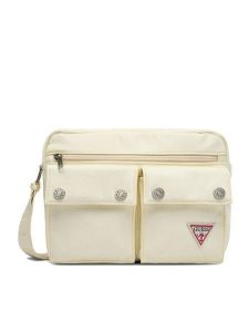 Guess Jeans Torebka CWBEO-GUESS-XC-002-09 Écru. Listonoszki Guess Jeans, z aplikacjami, z jeansu, bez dodatków. Za 199,99 zł.