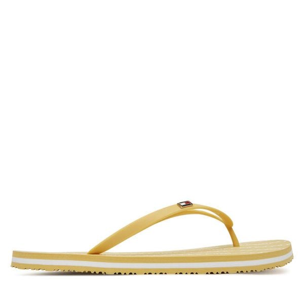 Japonki Tommy Hilfiger. Żółte klapki TOMMY HILFIGER, bez wzorów, bez obcasa. Za 89,99 zł.