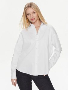 Guess Koszula Ls Nicla W4RH51 WD2M1 Biały Regular Fit. Białe koszule Guess, l, z aplikacjami, z bawełny, bez kołnierzyka, bez ramiączek. Za 479,99 zł.