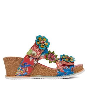 Klapki Laura Vita. Czerwone klapki LAURA VITA, bez wzorów, bez obcasa. Za 439,99 zł.