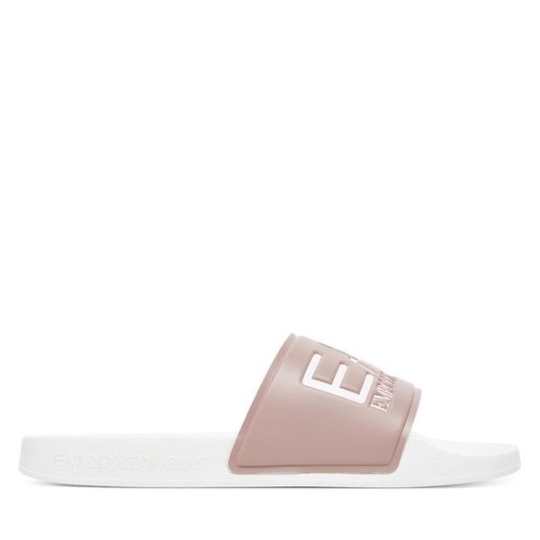 Klapki EA7 Emporio Armani. Brązowe klapki EA7 Emporio Armani, bez wzorów, bez obcasa. Za 179,99 zł.