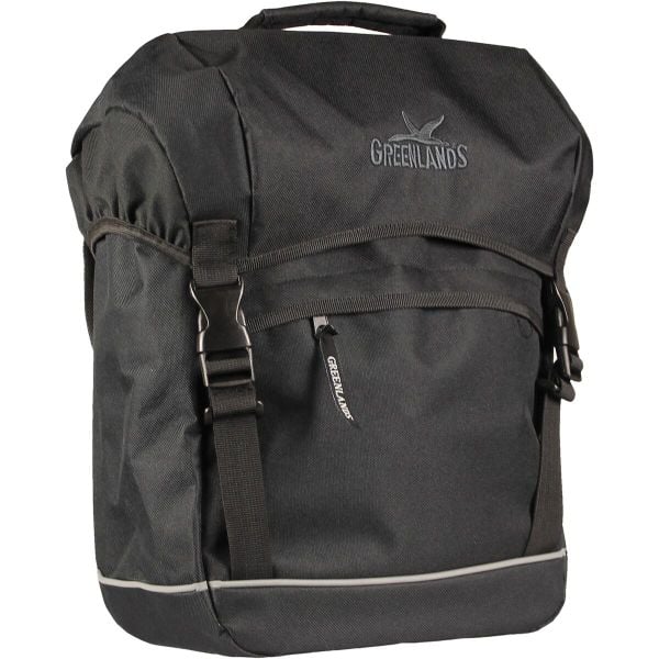 Pojedyncza Torba Rowerowa Travel 25 Litrów 32 X 42 X 19 Cm - Czarna. Czarne torby podróżne i sportowe GREENLANDS, bez wzorów, z materiału. Za 217,95 zł.