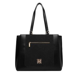 Torebka Nine West. Czarne shopper bag Nine West, bez wzorów, bez dodatków. Za 329,99 zł.